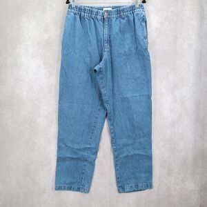 John Blair Blue Straight Leg Elastic Stretch Cotton Pants Denim Classic Jeans 10